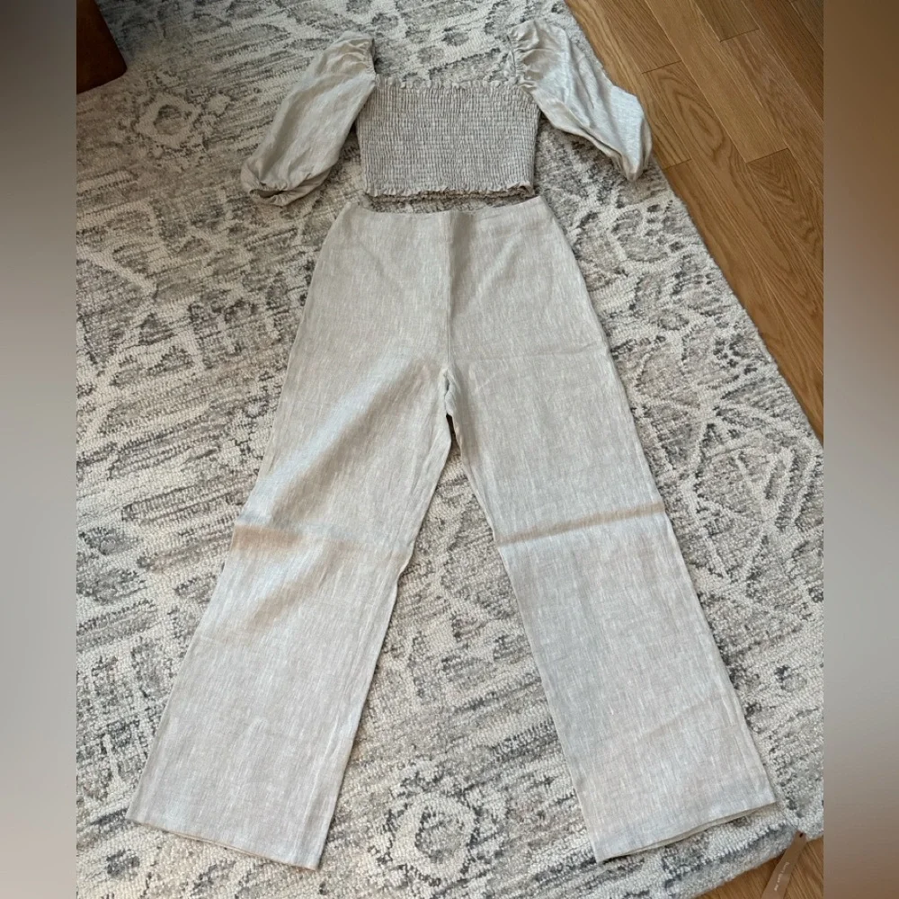 Reformation | Scarlett Linen Cream Two Piece Set | Oatmeal | 2